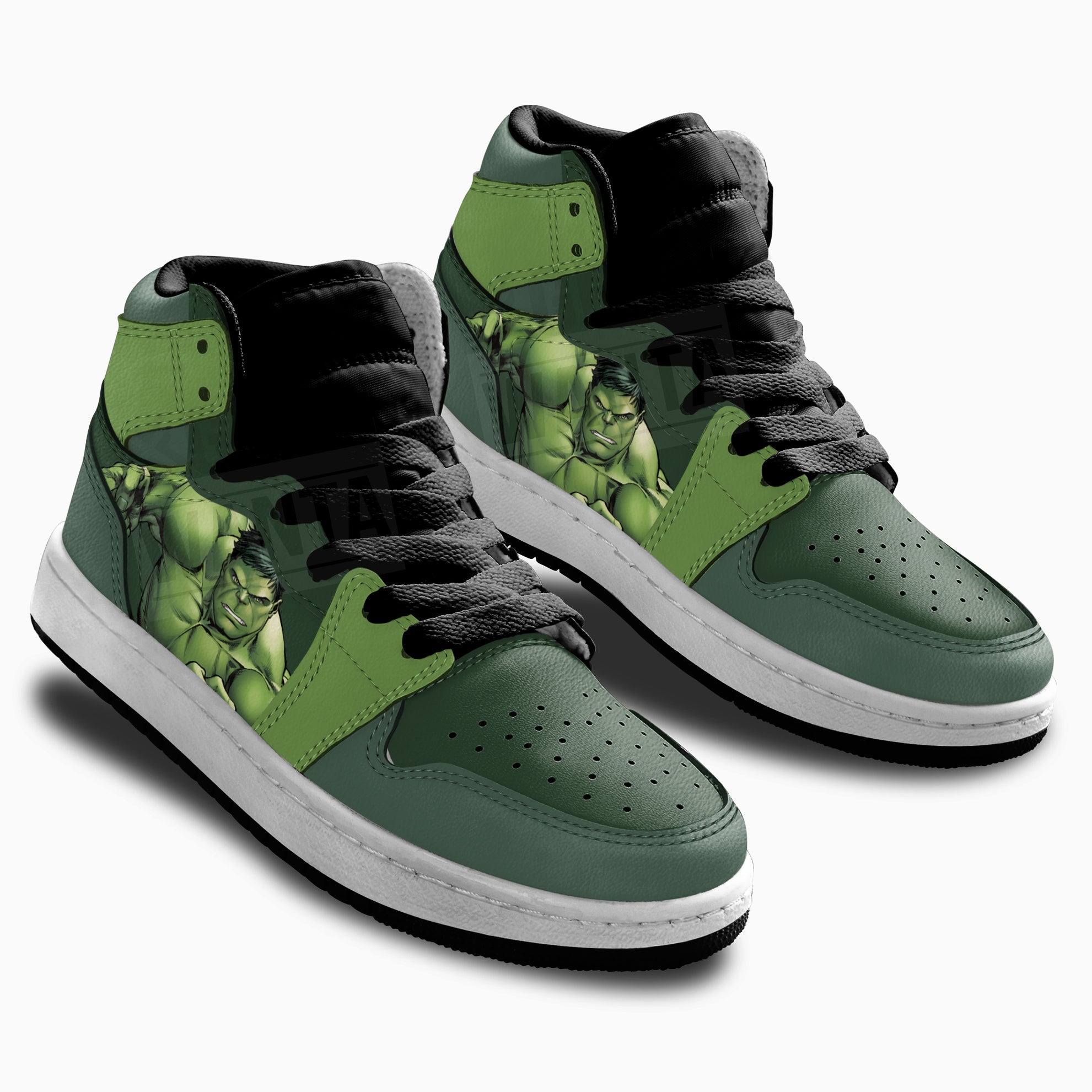Black Panther Hulk Superhero Kid Sneakers For Kids, Air Jordan Hightop