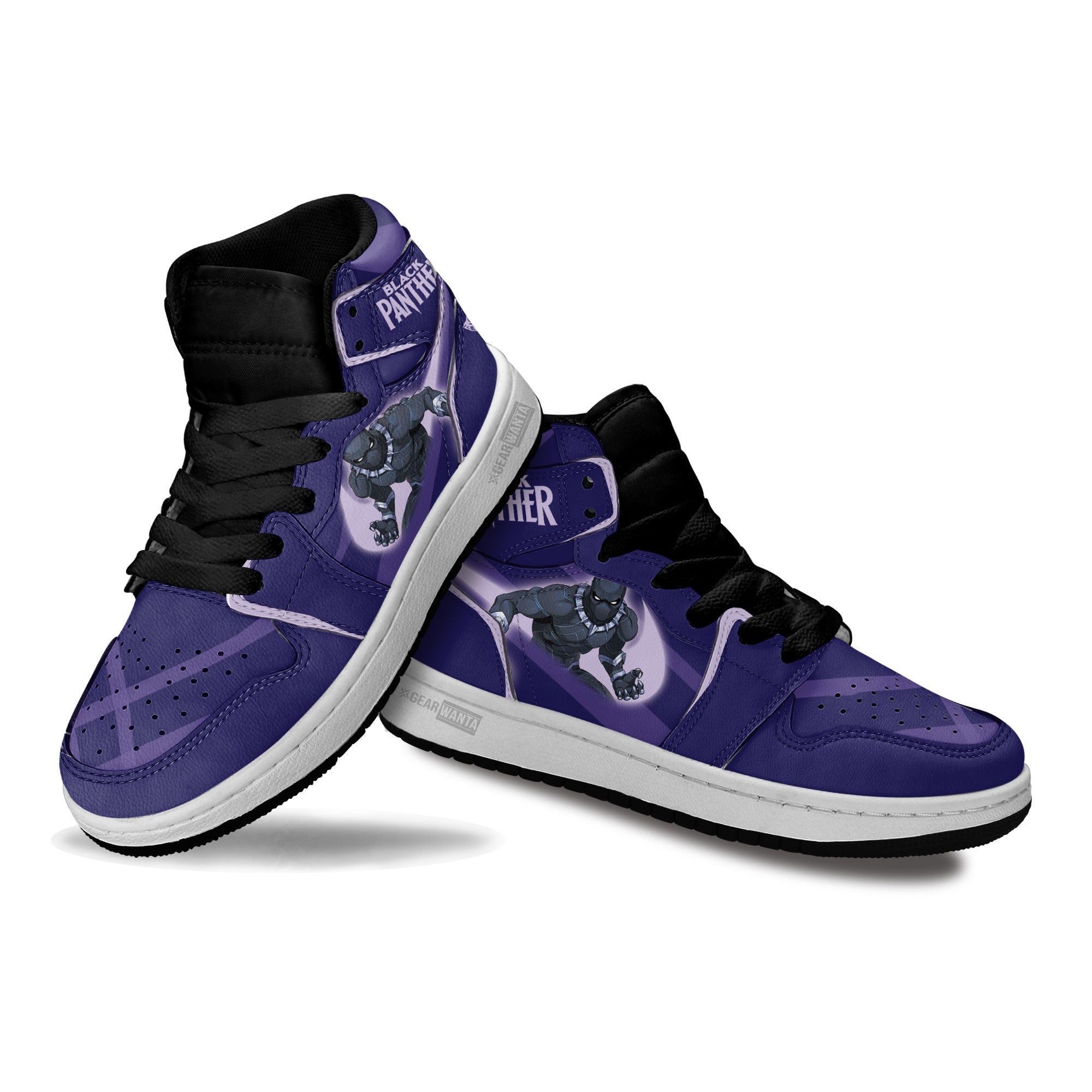 Black Panther Kids JD Sneakers Shoes For Kids, Air Jordan Hightop