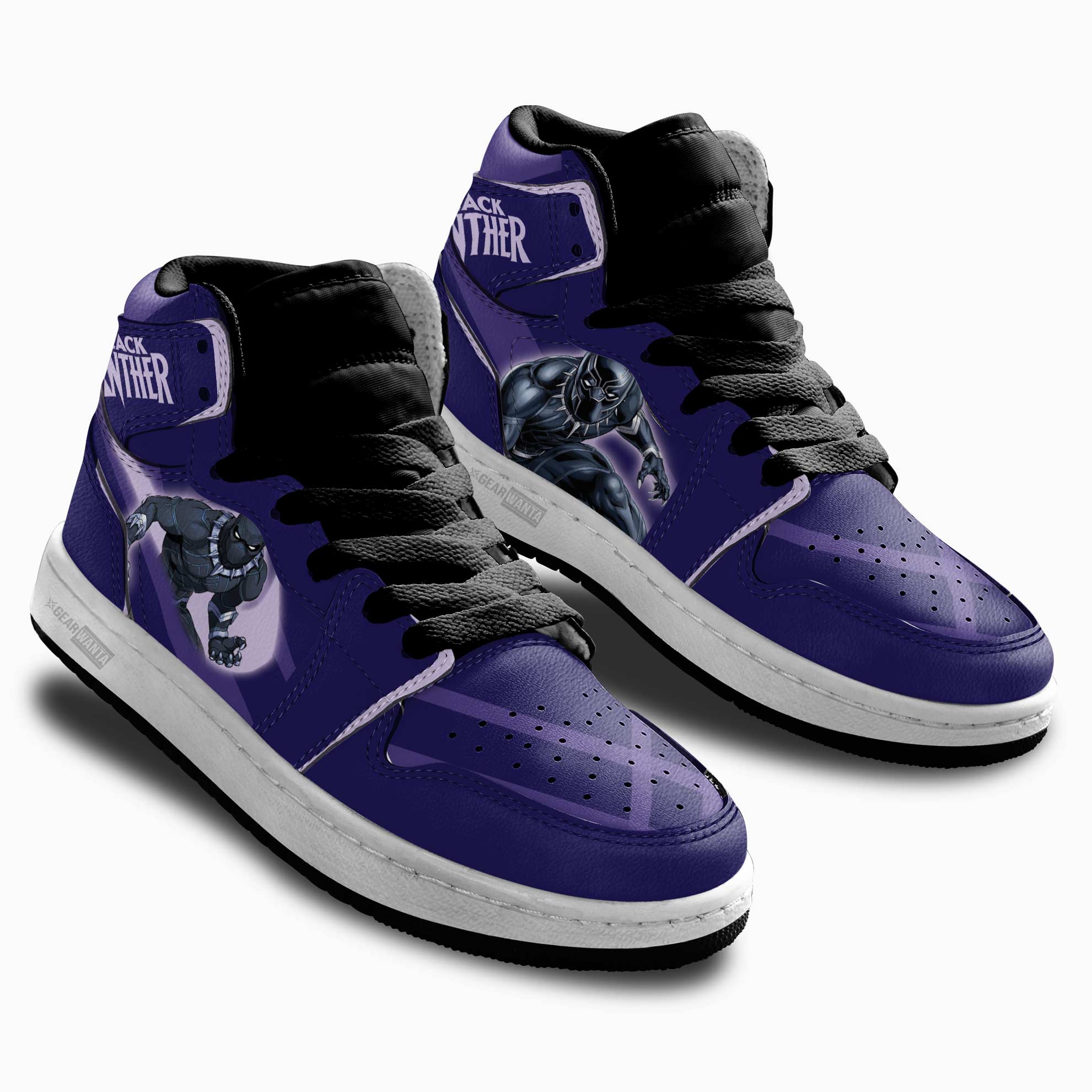 Black Panther Kids JD Sneakers Shoes For Kids, Air Jordan Hightop