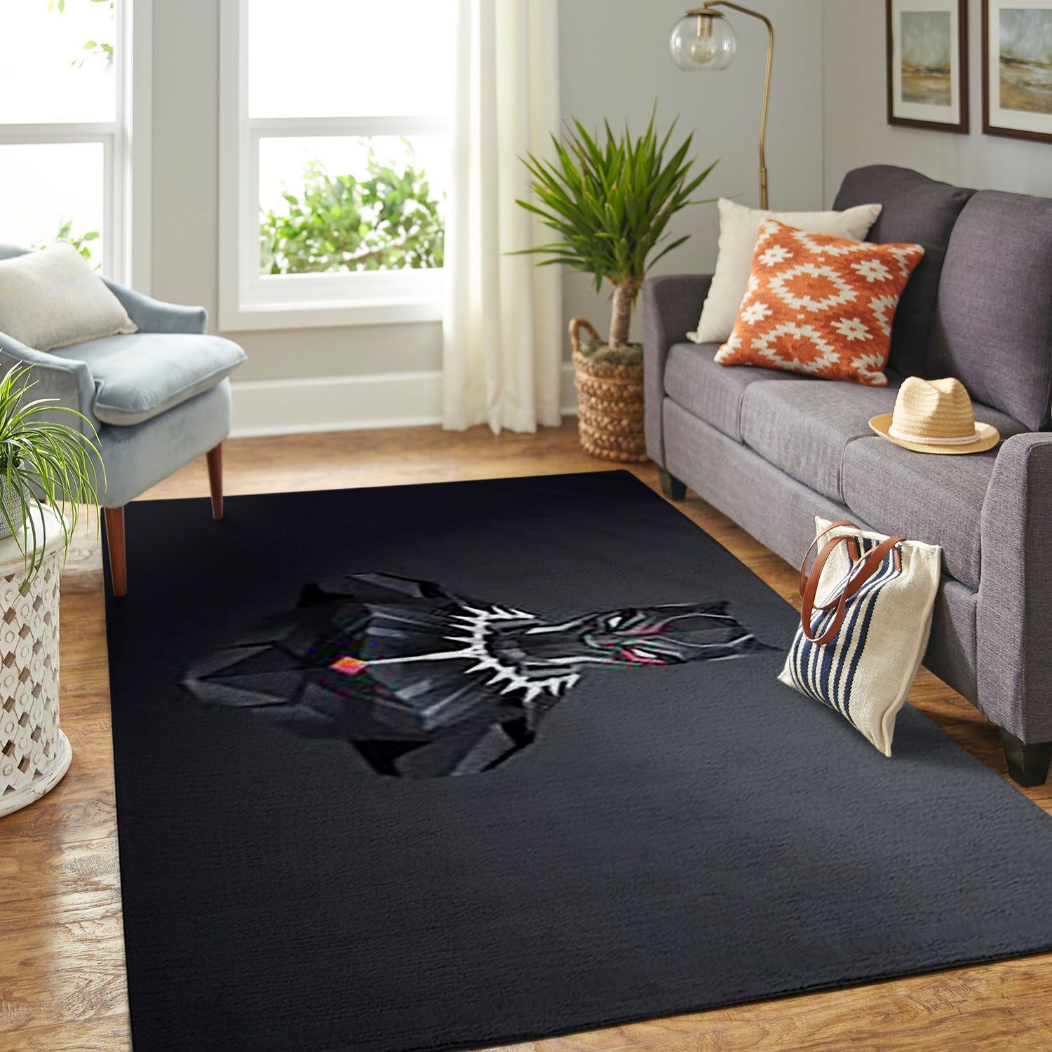 Black Panther Living Room Area Rectangle Rug
