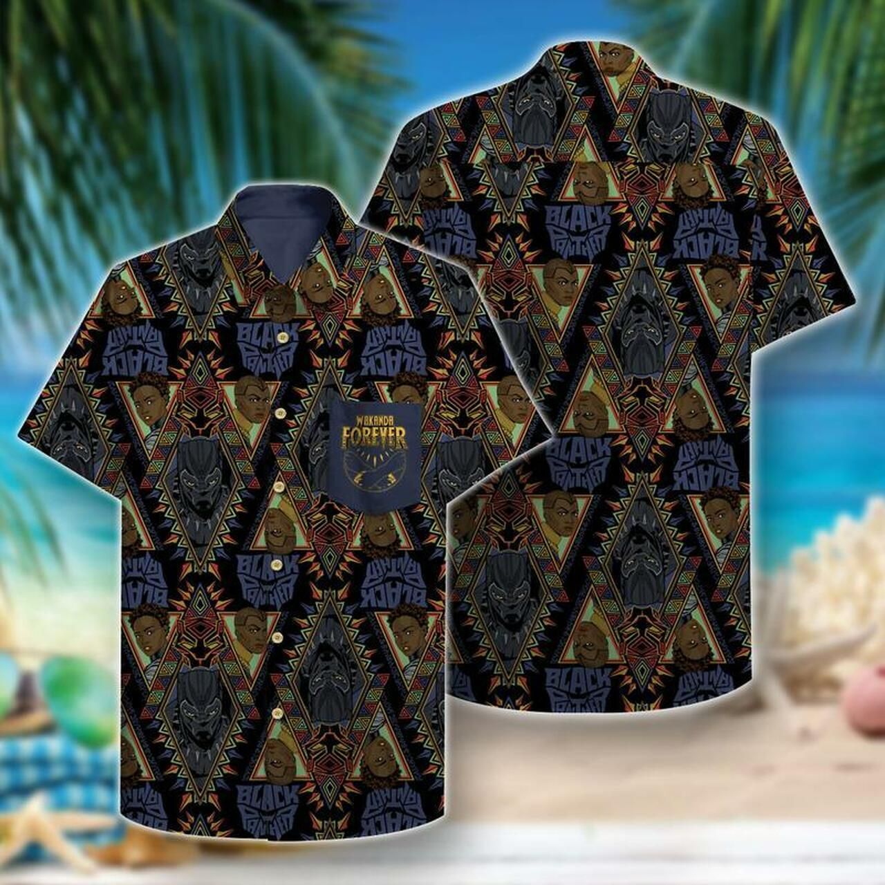 Black Panther Marvel Hawaii Hawaiian Shirt Fashion Tourism For Men Women Shirt3123