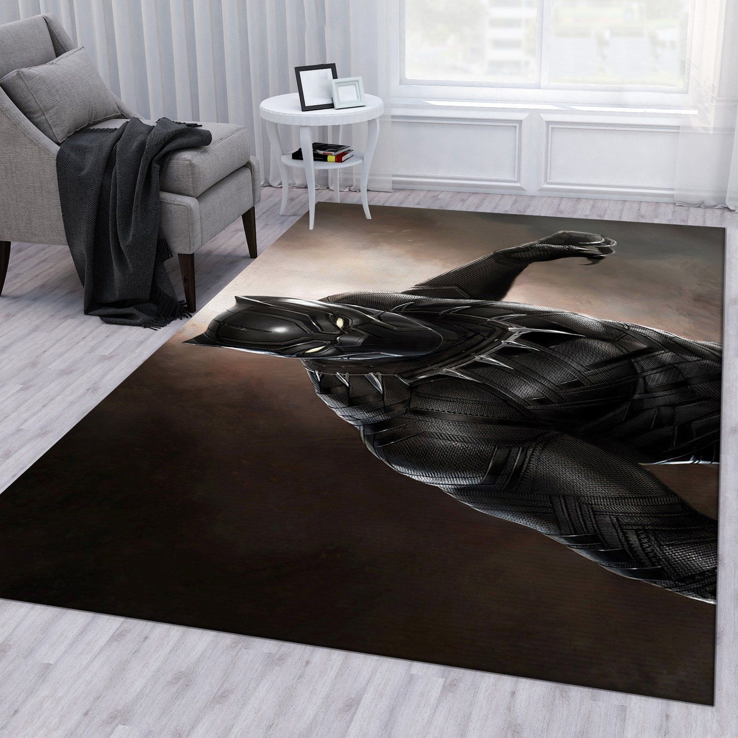 Black Panther Marvel Rectangle Rug – Custom Size And Printing