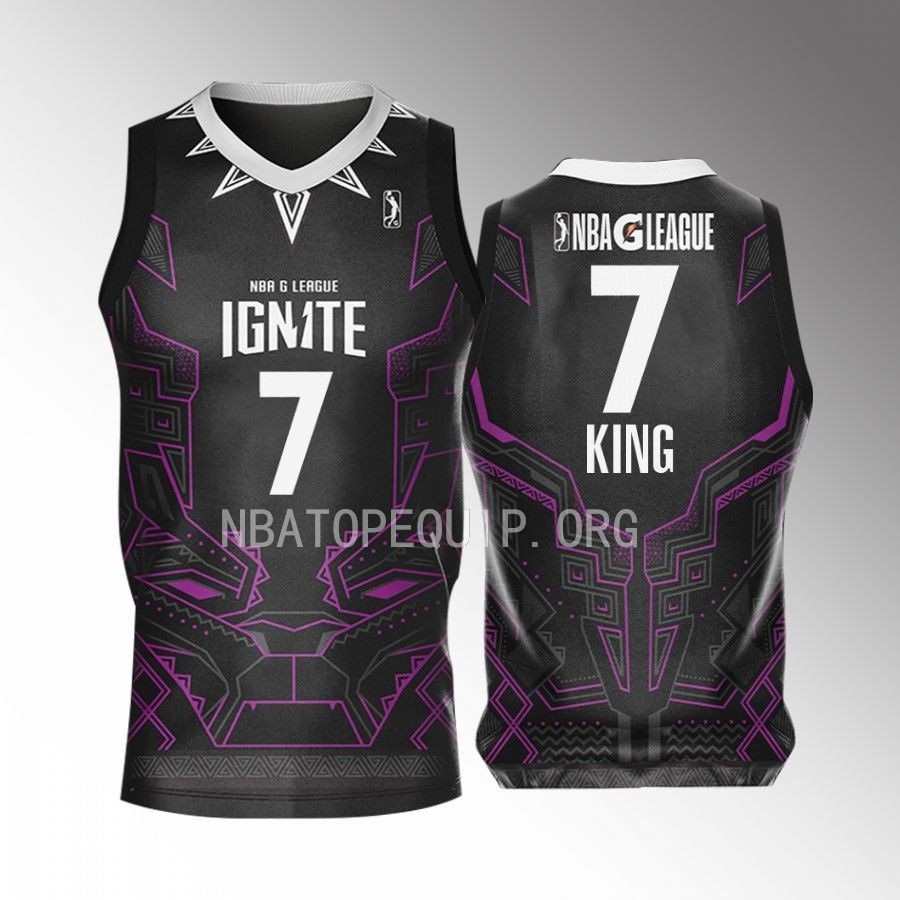Black Panther Mojave King NBA G League Ignite Black #7 Jersey Marvel Super Hero Day 2022