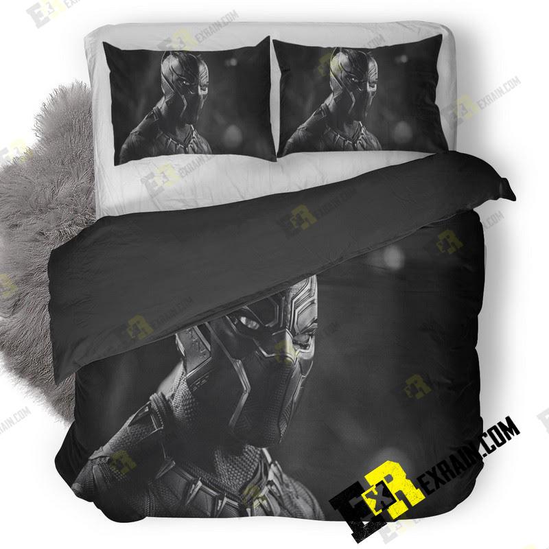 Black Panther Monochrome 3D Customized Duvet Cover Bedding Set