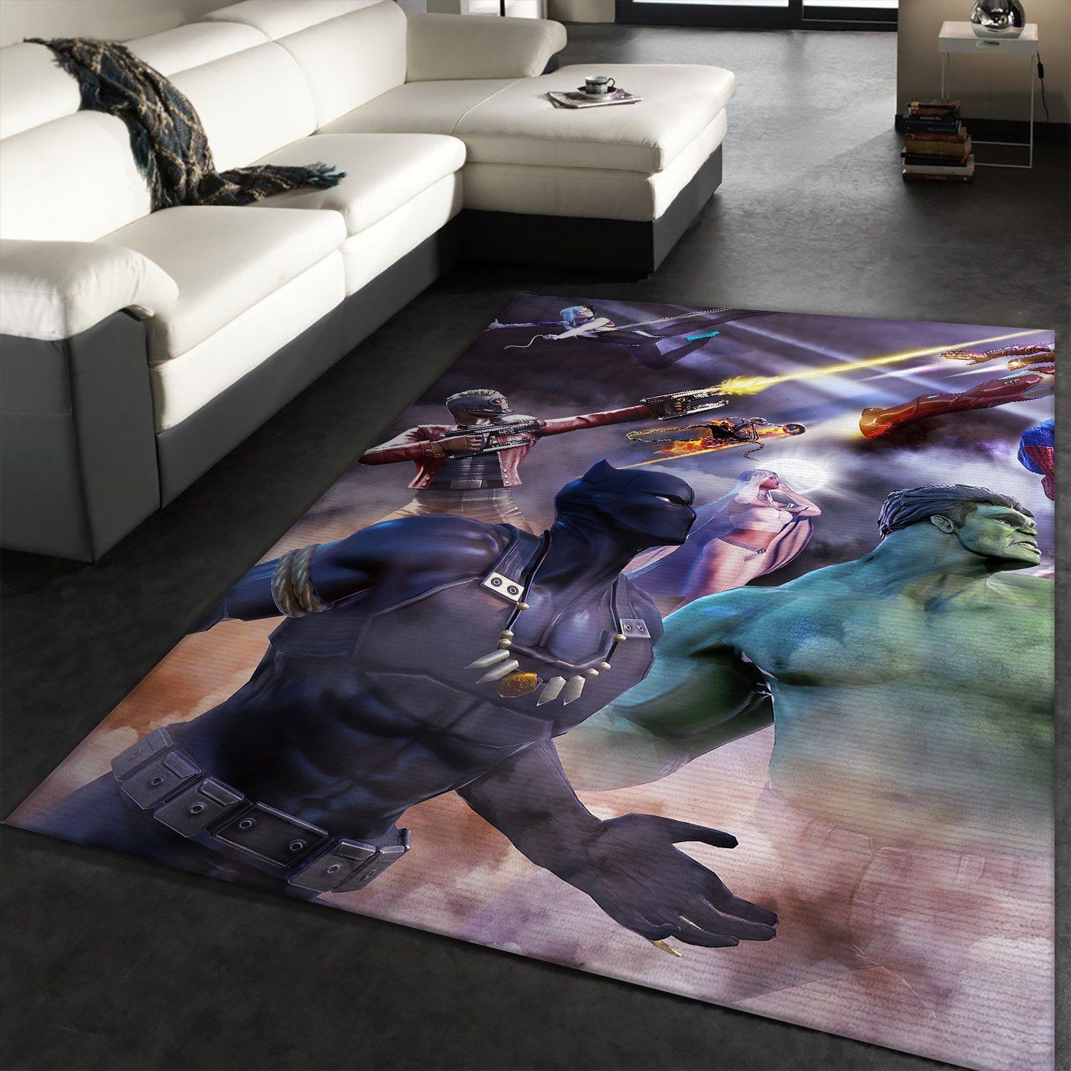 Black Panther SuperHeros Rectangle Rug – Custom Size And Printing