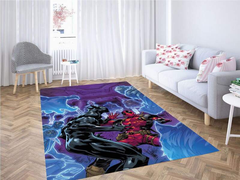 Black Panther Vs Deadpool Carpet Rectangle Rug