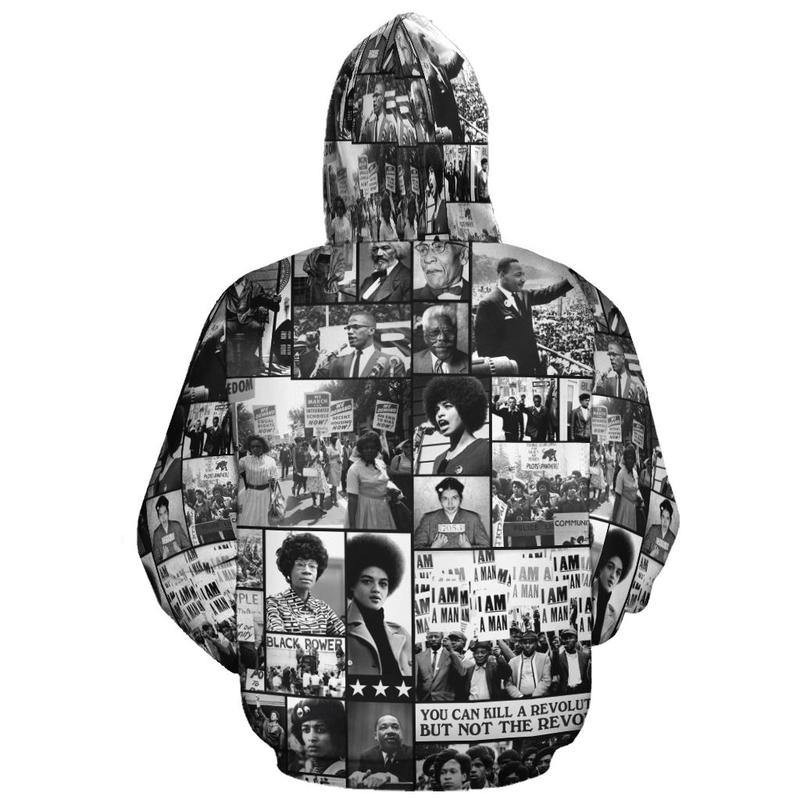 Black Power Images All Over Hoodie