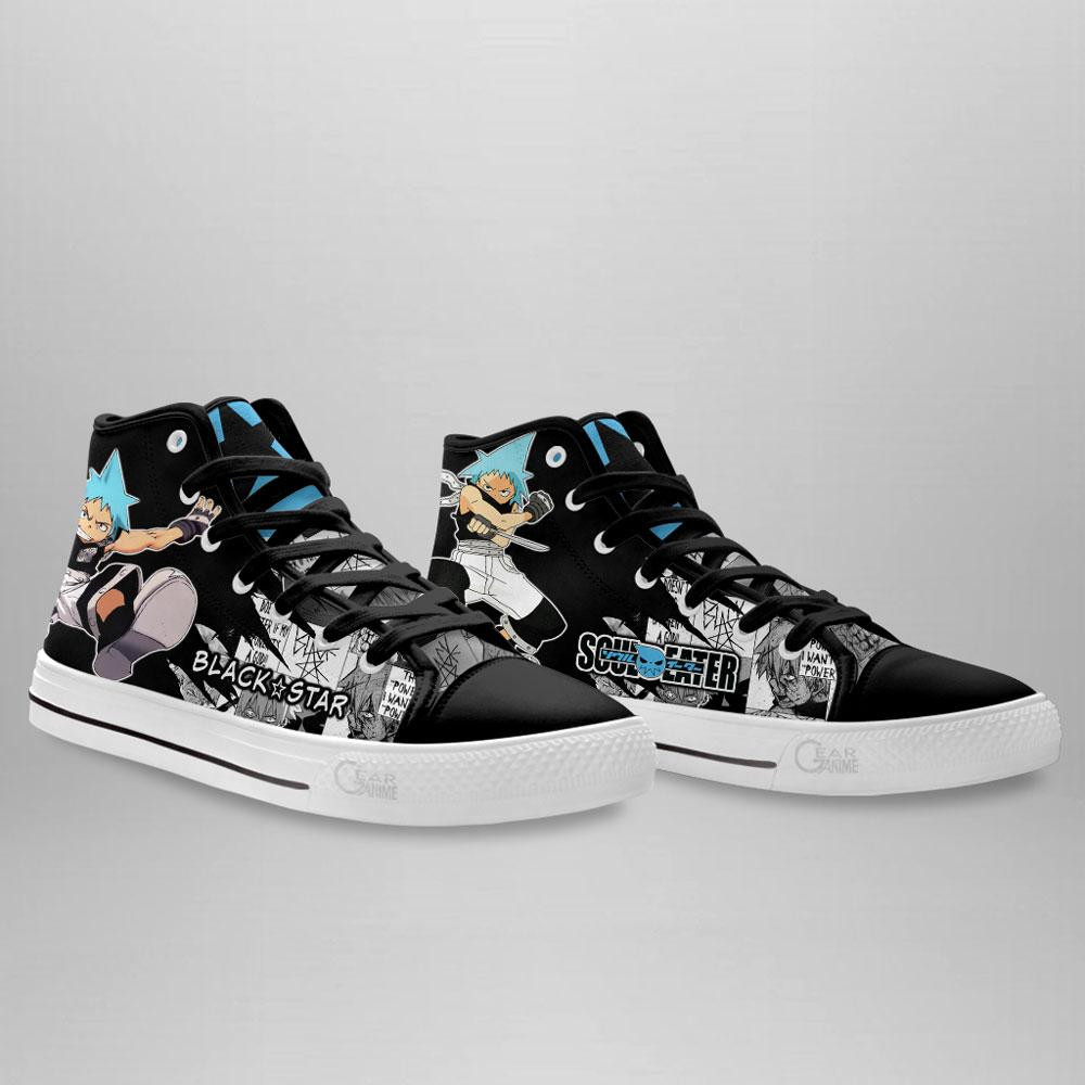 Black Star High Top Shoes Custom Manga Anime Soul Eater Sneakers