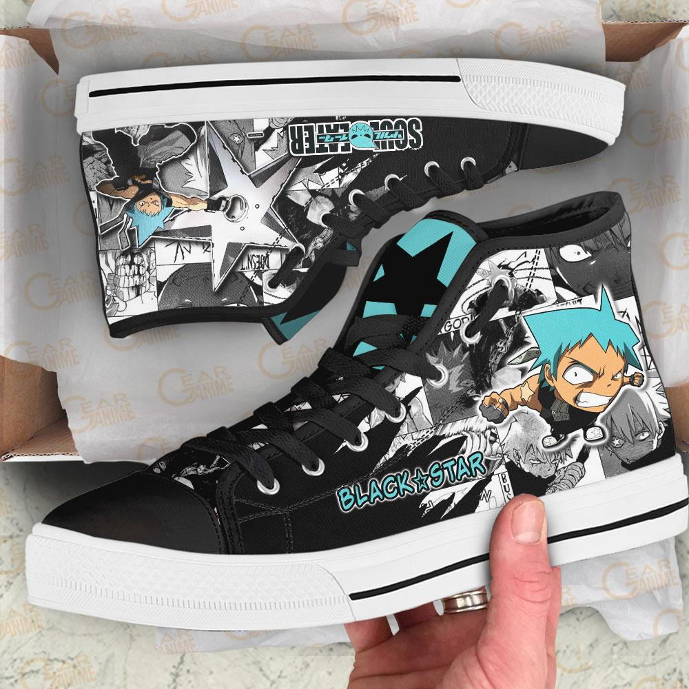 Black Star High Top Shoes Custom Manga Anime Soul Eater Sneakers