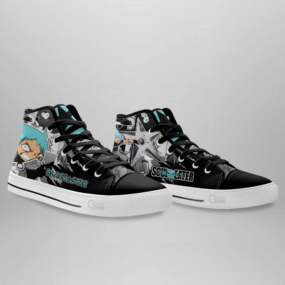 Black Star High Top Shoes Custom Manga Anime Soul Eater Sneakers