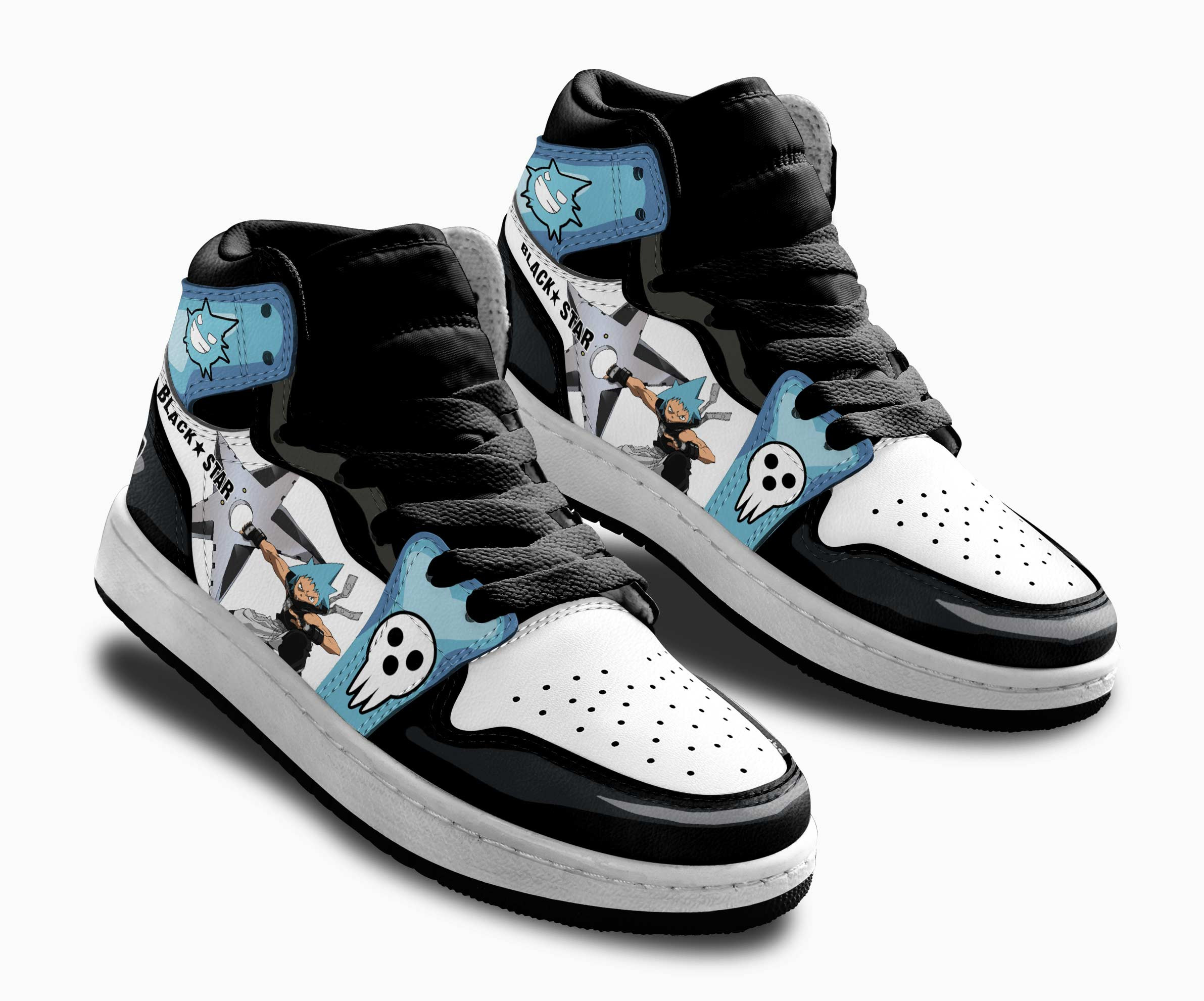 Black Star Kids Sneakers Custom Soul Eater Anime Shoes For Kids