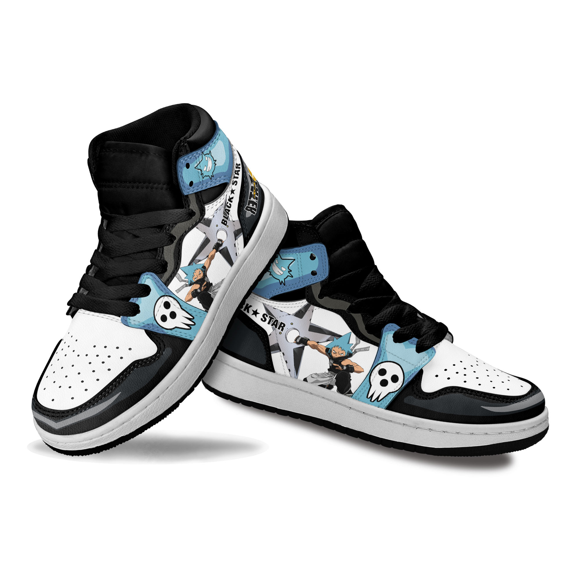 Black Star Kids Sneakers Custom Soul Eater Anime Shoes For Kids