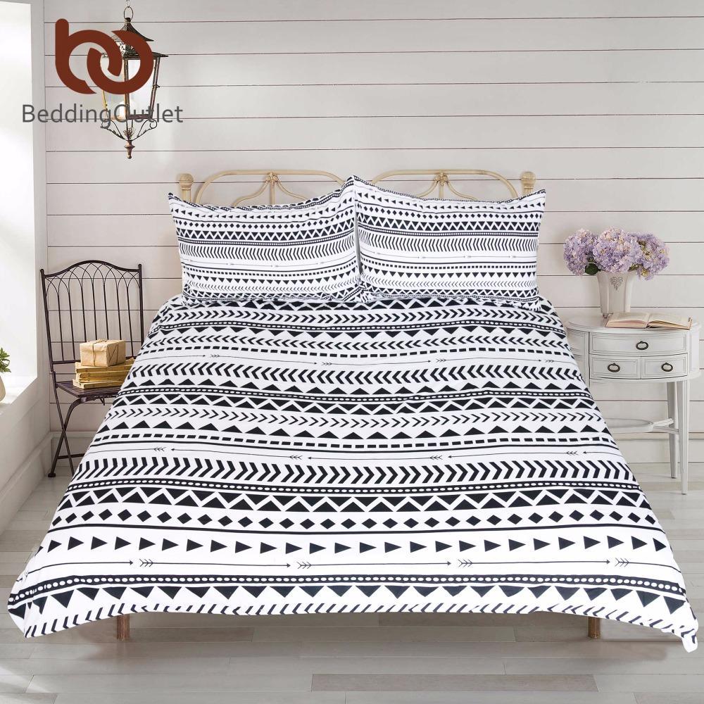 Black Whitetriped Et Modern Chic Reversible Geometric Printed Oft Bed Cover 3D Customized Duvet Cover Bedding Set