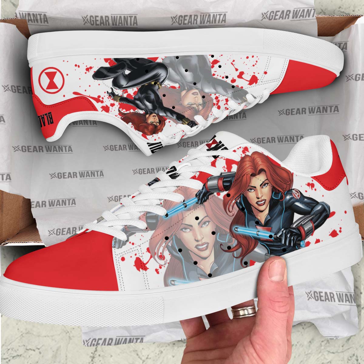 Black Widow Custom Skate Shoes For Fans