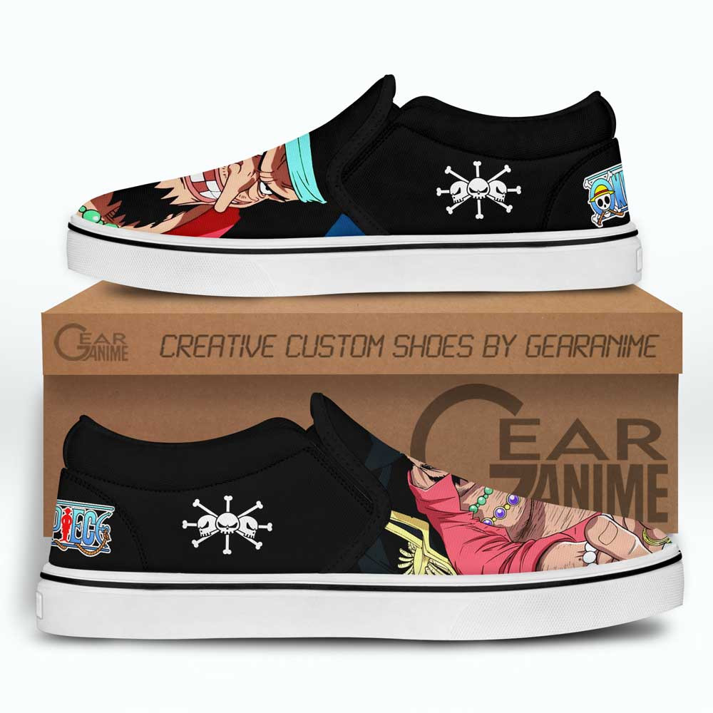 Blackbeard Slip-On Shoes Canvas Custom Anime One Piece Shoes