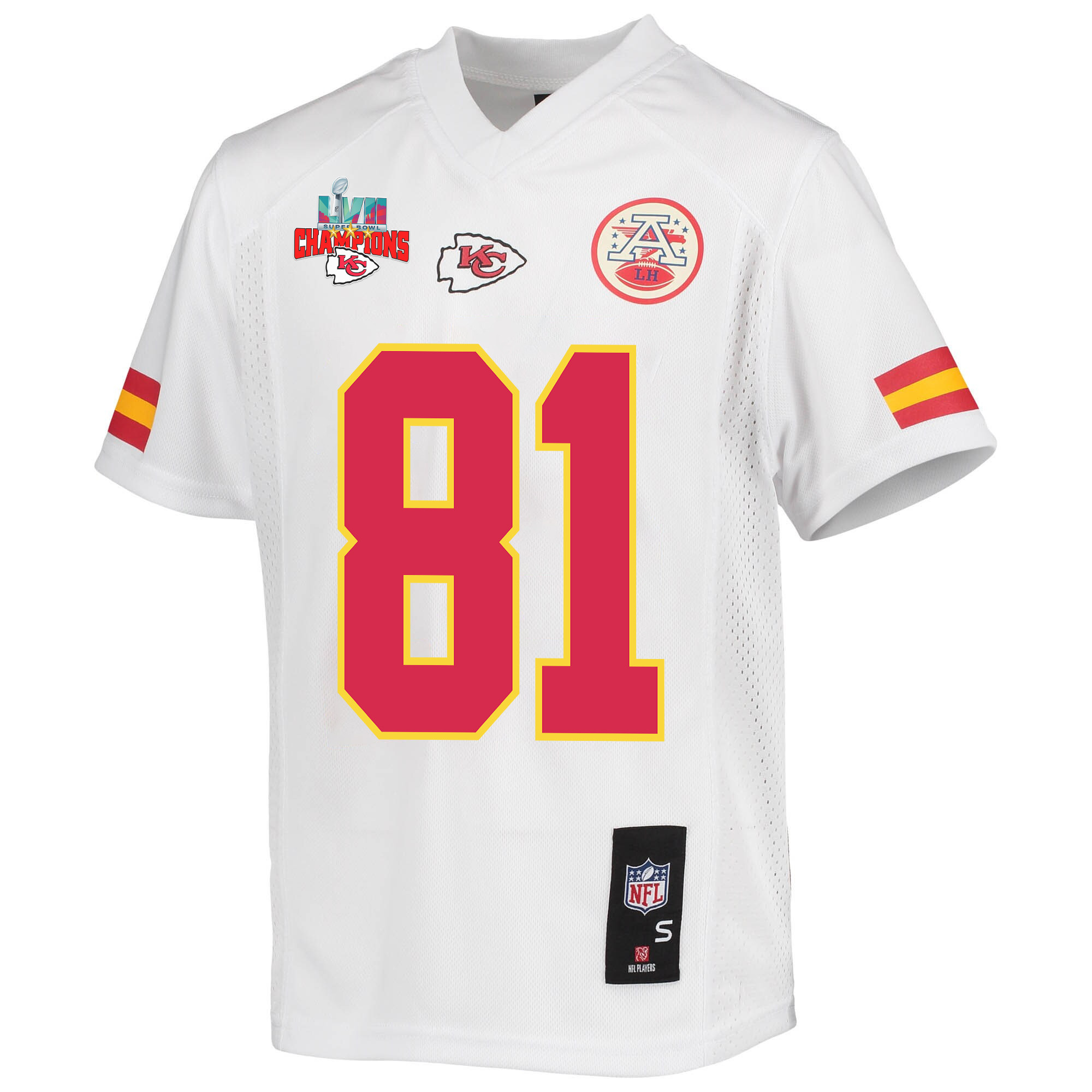Blake Bell 81 Kansas City Chiefs Super Bowl LVII Champions 3 Stars Youth Game Stitched Jersey – White