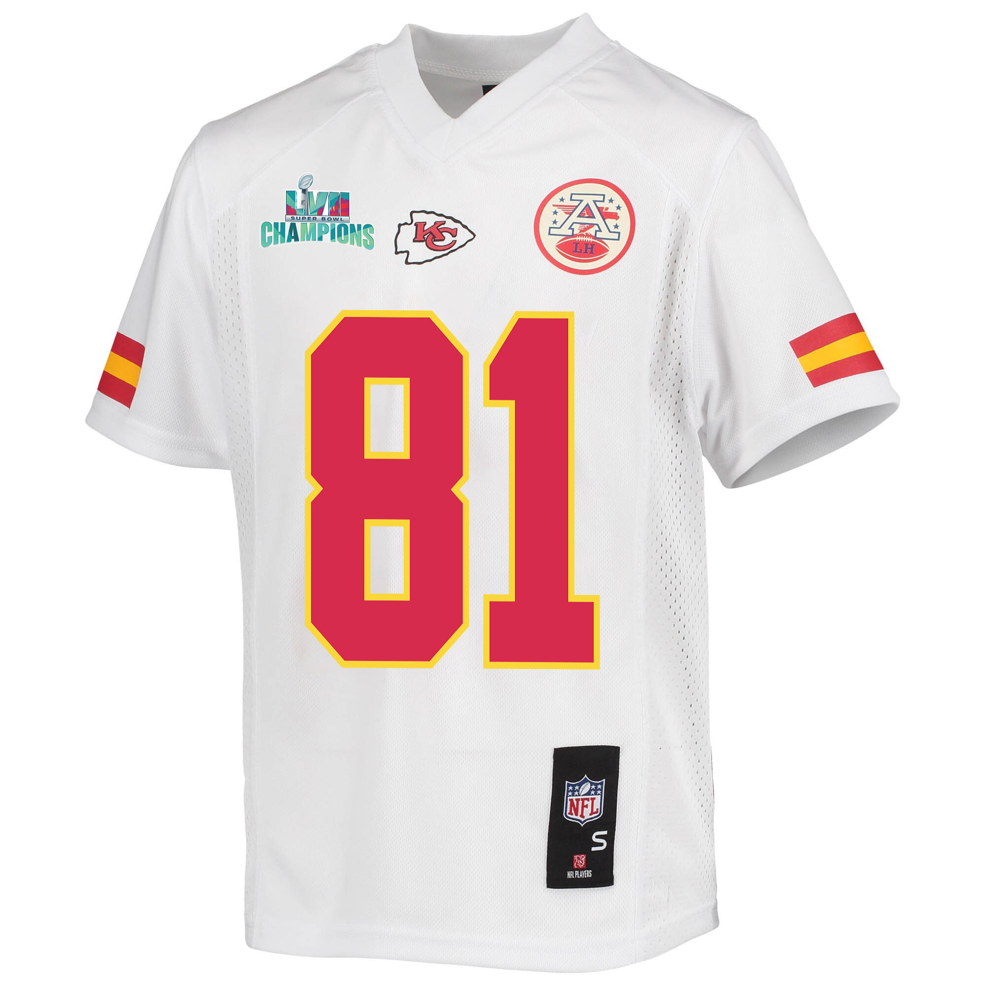Blake Bell 81 Kansas City Chiefs Super Bowl LVII Champions Youth Game Stitched Jersey – White