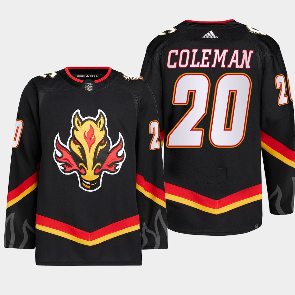 Blake Coleman 20 Calgary Flames Black Stitched Jersey 2022-23 Blasty Alternate Primegreen