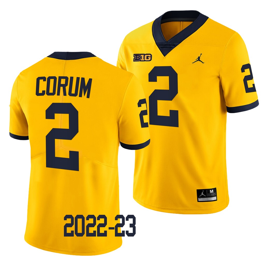 Blake Corum Michigan Wolverines #2 Maize Jersey 2022-23 College  Men’s Limited Uniform