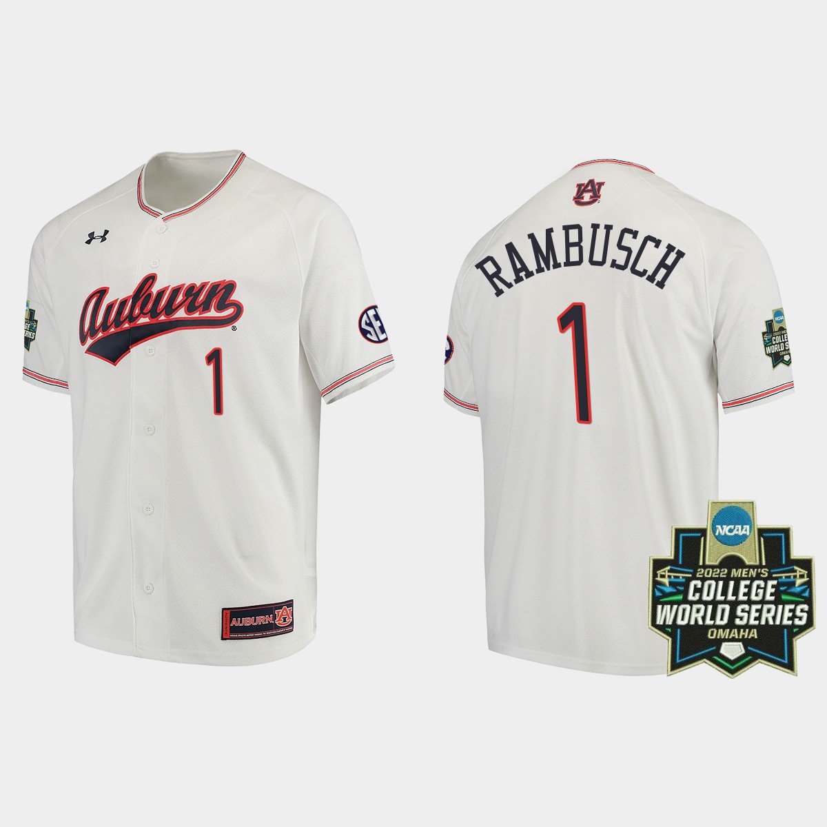 Blake Rambusch Auburn Tigers 2022 World Series Jersey - White