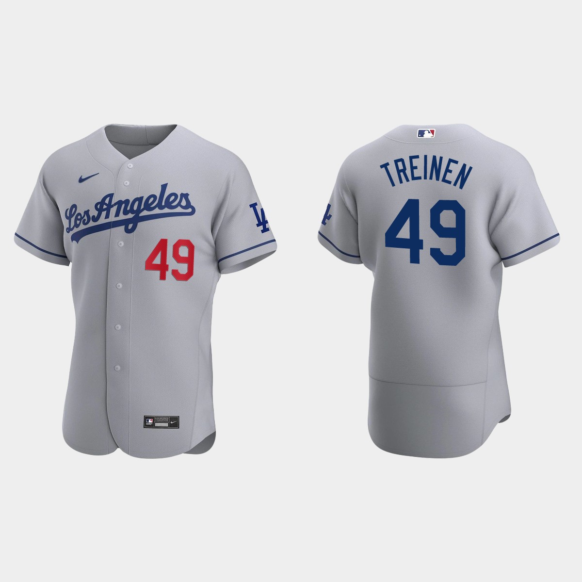 Blake Treinen #49 Los Angeles Dodgers Road Jersey – Gray