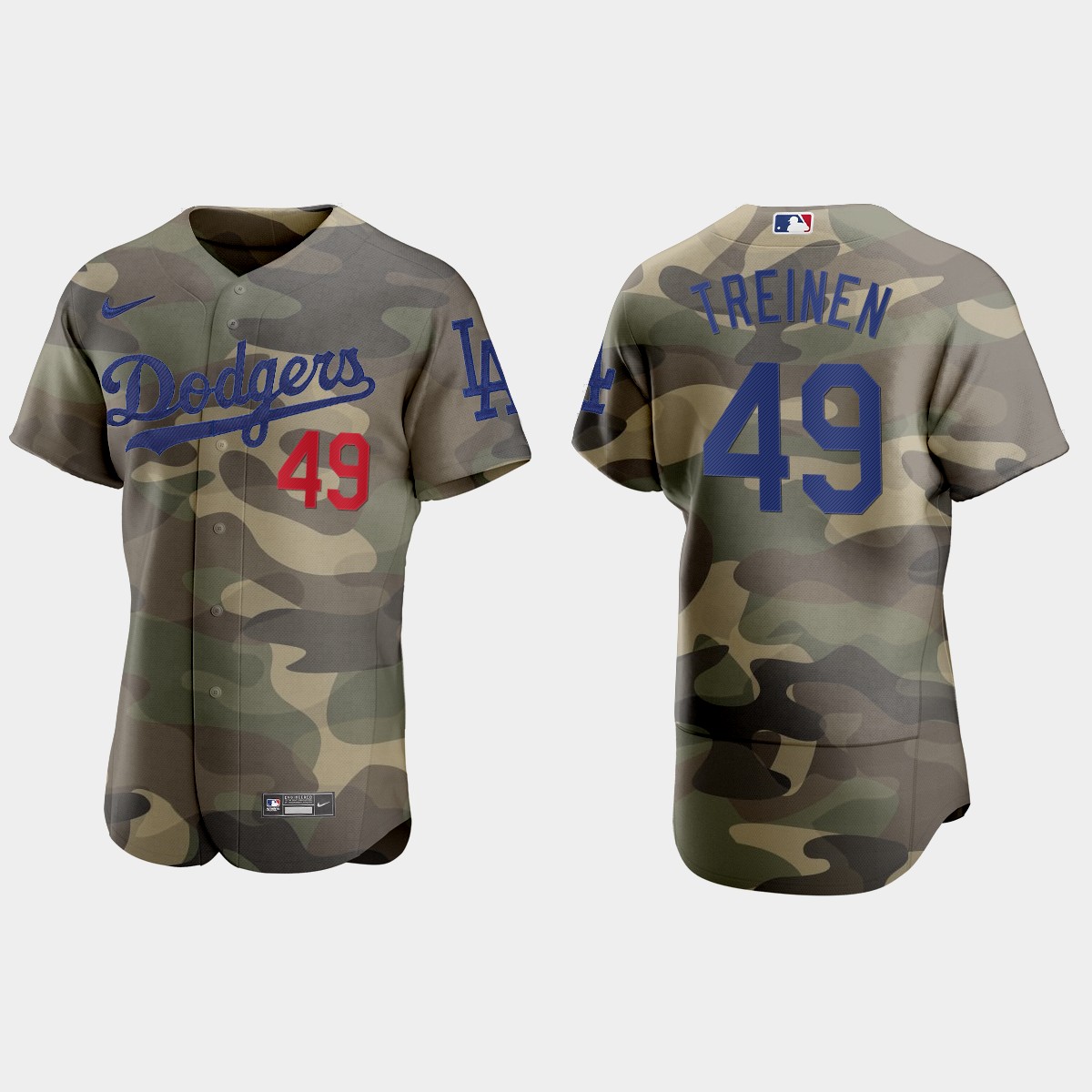 Blake Treinen Los Angeles Dodgers 2021 National Armed Forces Day Jersey – Camo