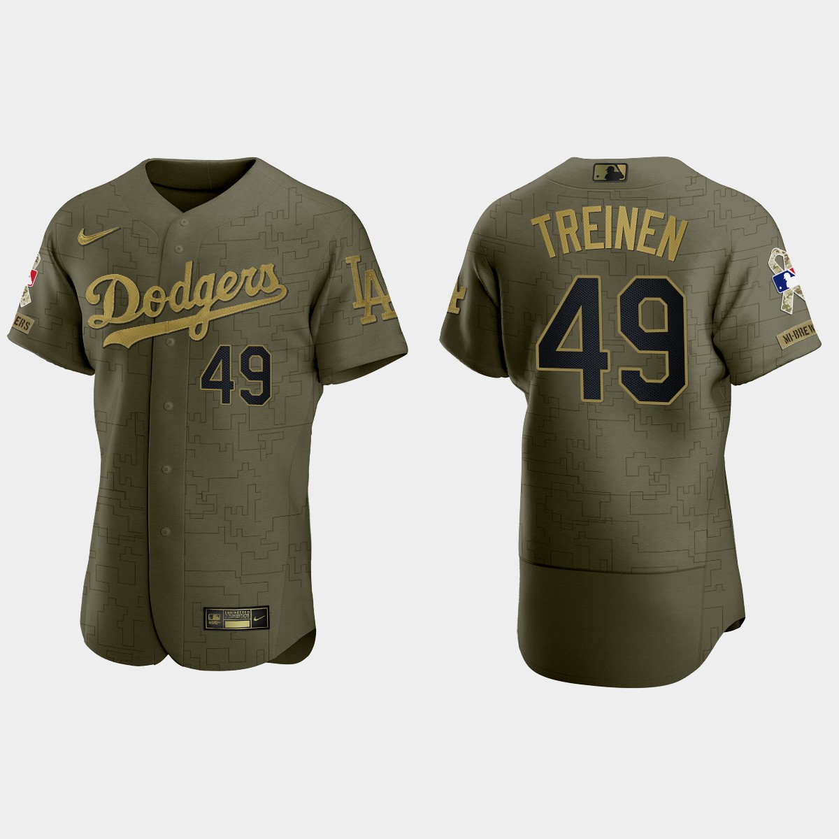 Blake Treinen Los Angeles Dodgers 2021 Salute to Service Digital Camo Jersey - Green
