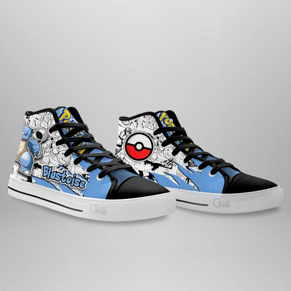 Blastoise High Top Shoes Custom Pokemon Anime Sneakers Mix Manga