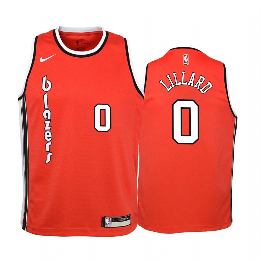Blazers Damian Lillard Youth Hardwood Classics Red Jersey