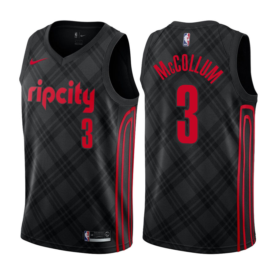 Blazers Male C.J. McCollum #3 City Edition Black Jersey