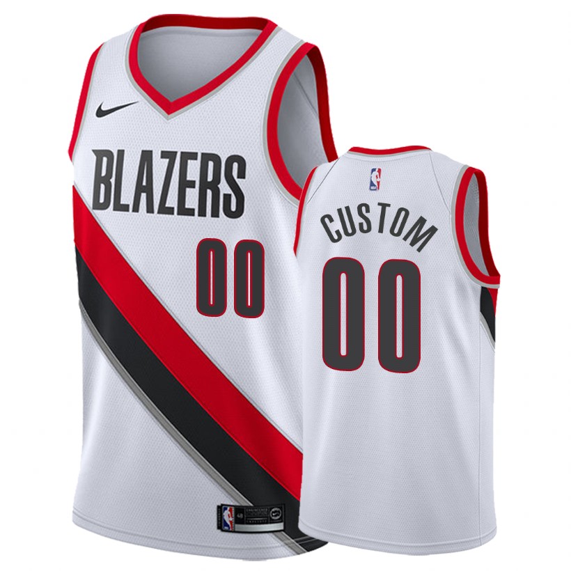 Blazers Male Custom #00 Association White Jersey
