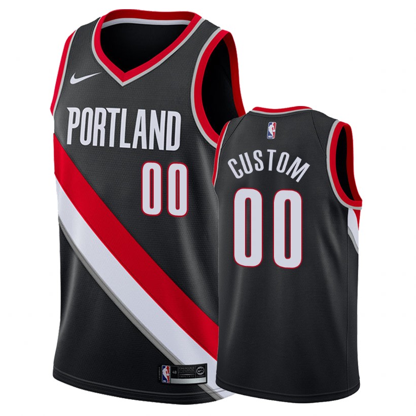 Blazers Male Custom #00 Icon Black Jersey