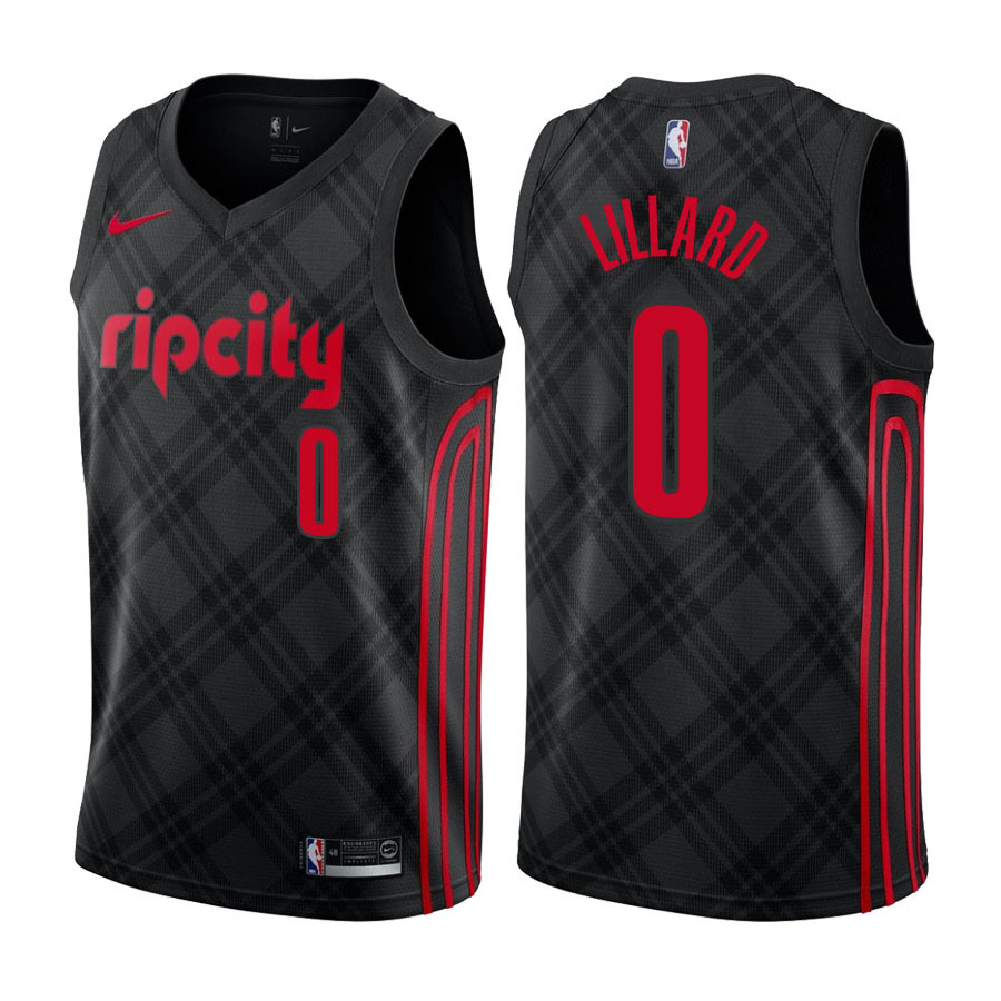 Blazers Male Damian Lillard #0 City Edition Black Jersey