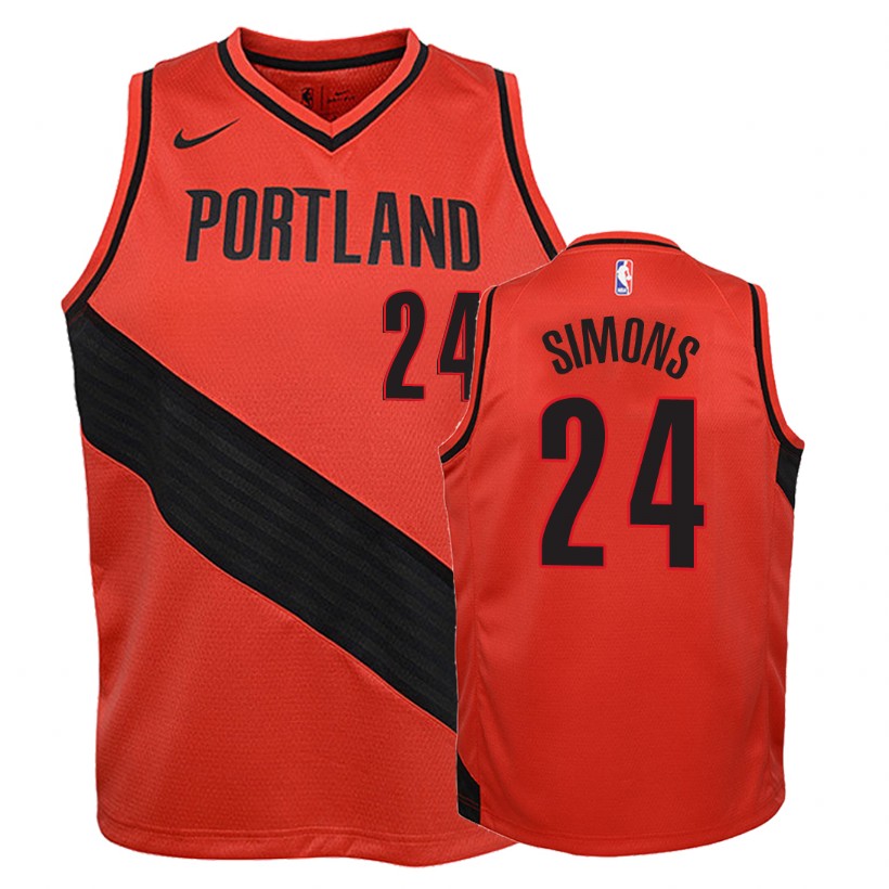 Blazers Youth Anfernee Simons #24 Statement Red Jersey