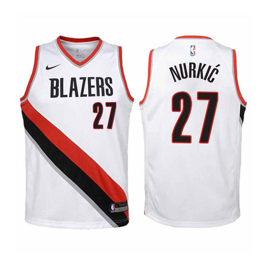 Blazers Youth Jusuf Nurkic #27 Association Edition White Jersey