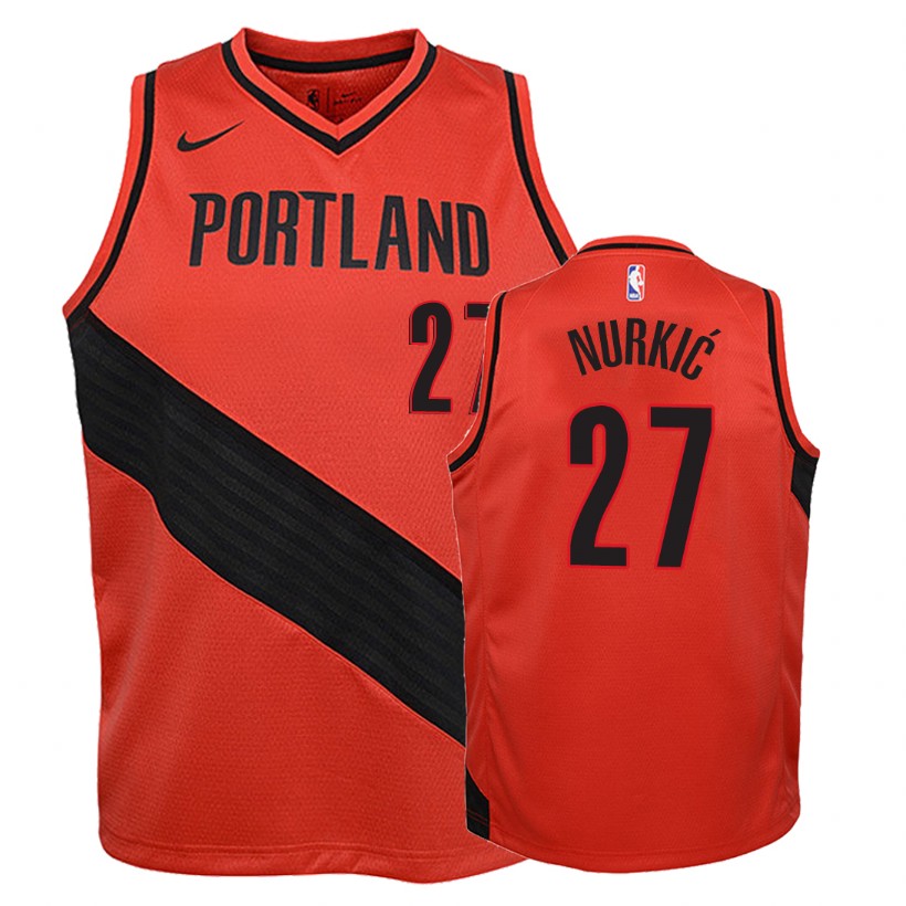 Blazers Youth Jusuf Nurkic #27 Statement Red Jersey