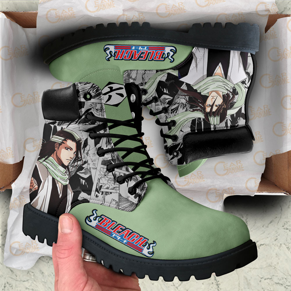 Bleach Byakuya Kuchiki Boots Manga Anime Custom Shoes