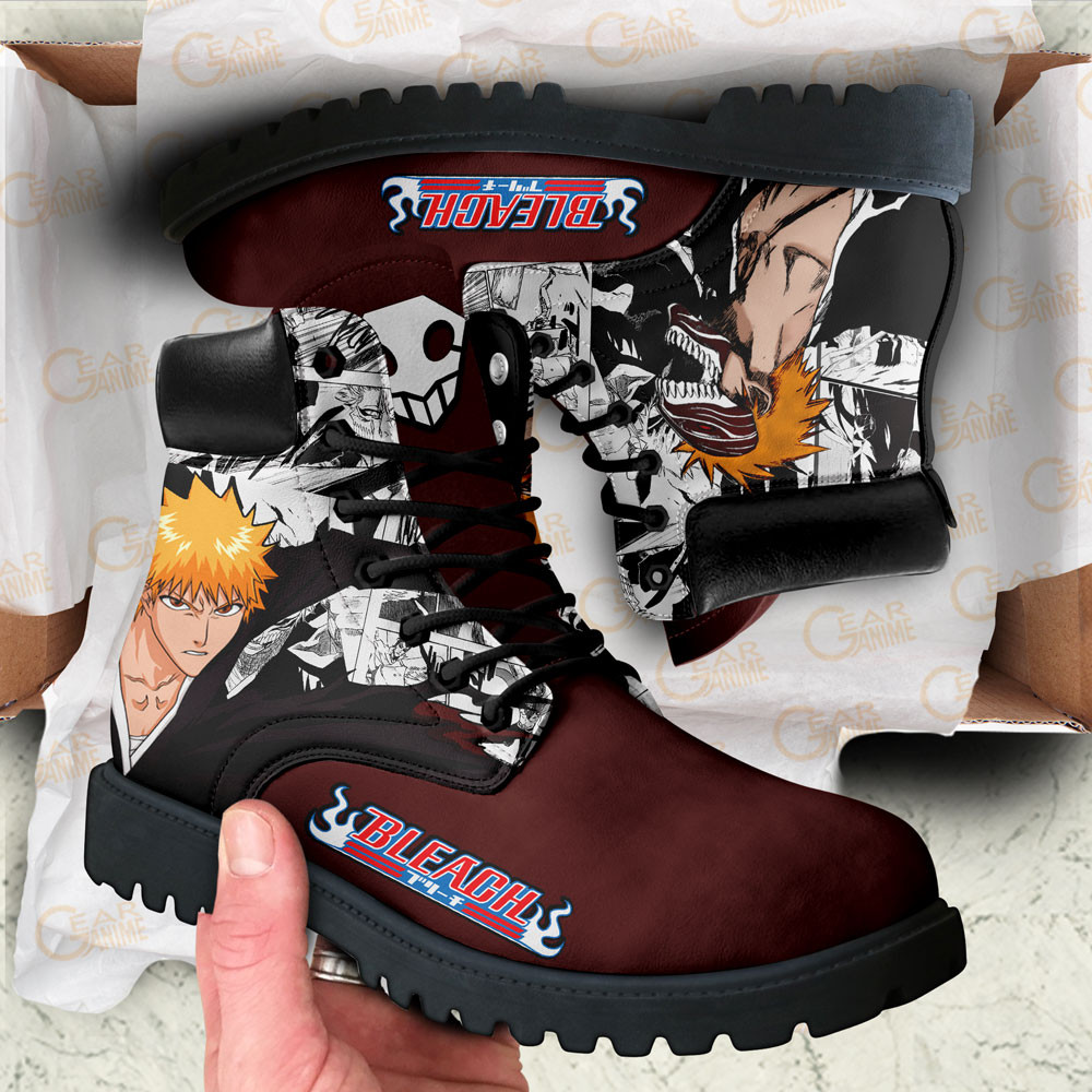 Bleach Ichigo Kurosaki Boots Manga Anime Custom Shoes