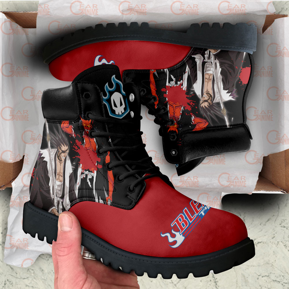 Bleach Kenpachi Zaraki Boots Custom Anime Shoes