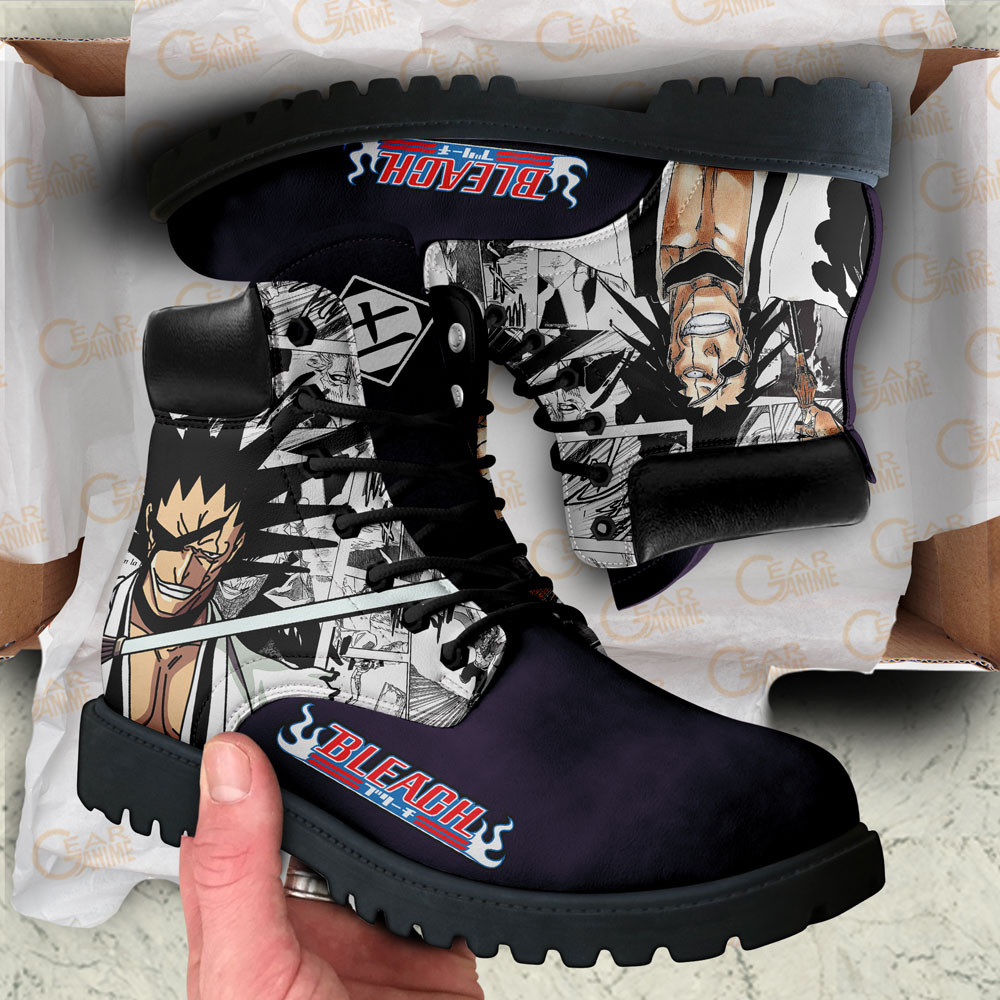 Bleach Kenpachi Zaraki Boots Manga Anime Custom Shoes