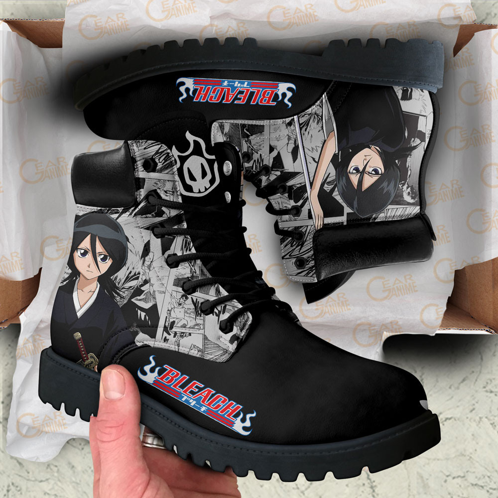 Bleach Rukia Kuchiki Boots Manga Anime Custom Shoes