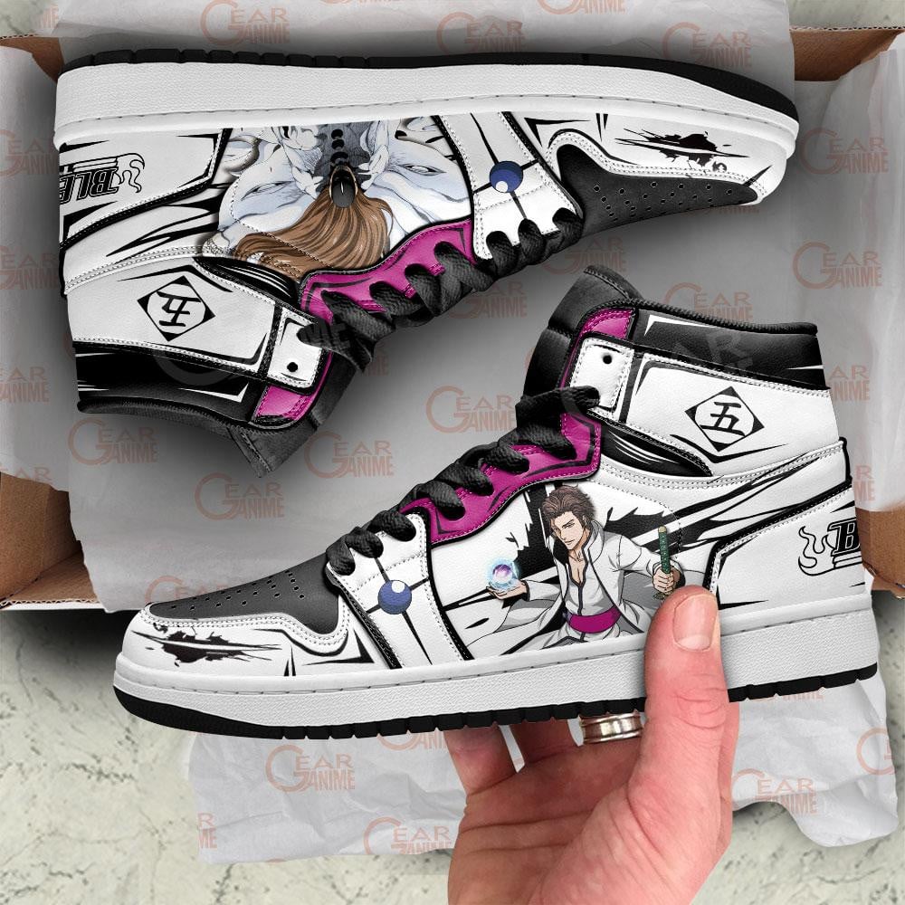 Bleach Sosuke Aizen JD1s Sneakers Anime Shoes, Air Jordan Hightop