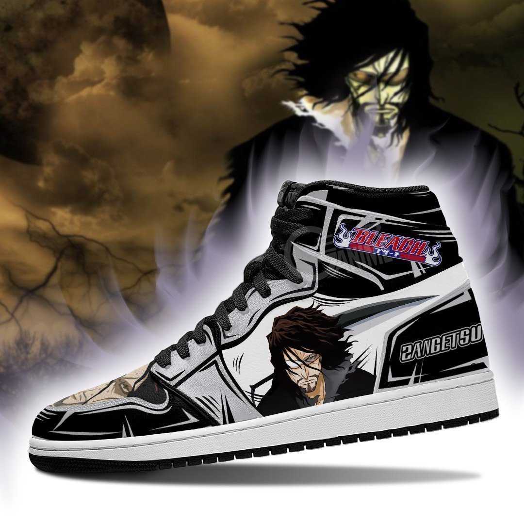 Bleach Zangetsu Bleach Anime JD1s Sneakers Anime Fan Gift Idea, Air Jordan Hightop