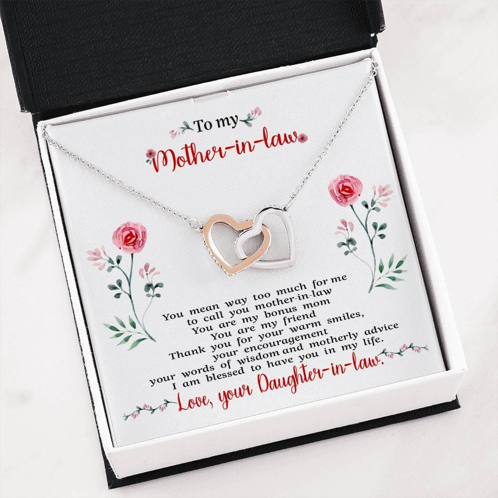 Blessed To Have You Interlocking Hearts Necklace Gift For Mother-in-law