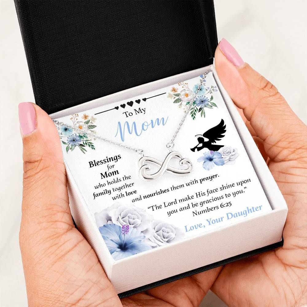 Blessings For Mom Infinity Heart Necklace