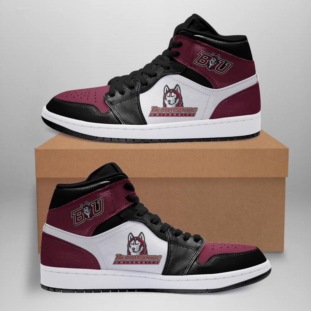 Bloomsburg Huskies NCAA Fashion The best Sneakers Basketball Shoes Leather High Top Air Jordan Sneaker, Air Jordan Hightop