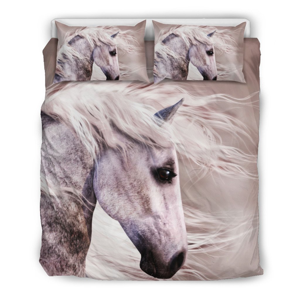 Blow Wind And Horse 3D Customized Duvet Cover Bedding Set