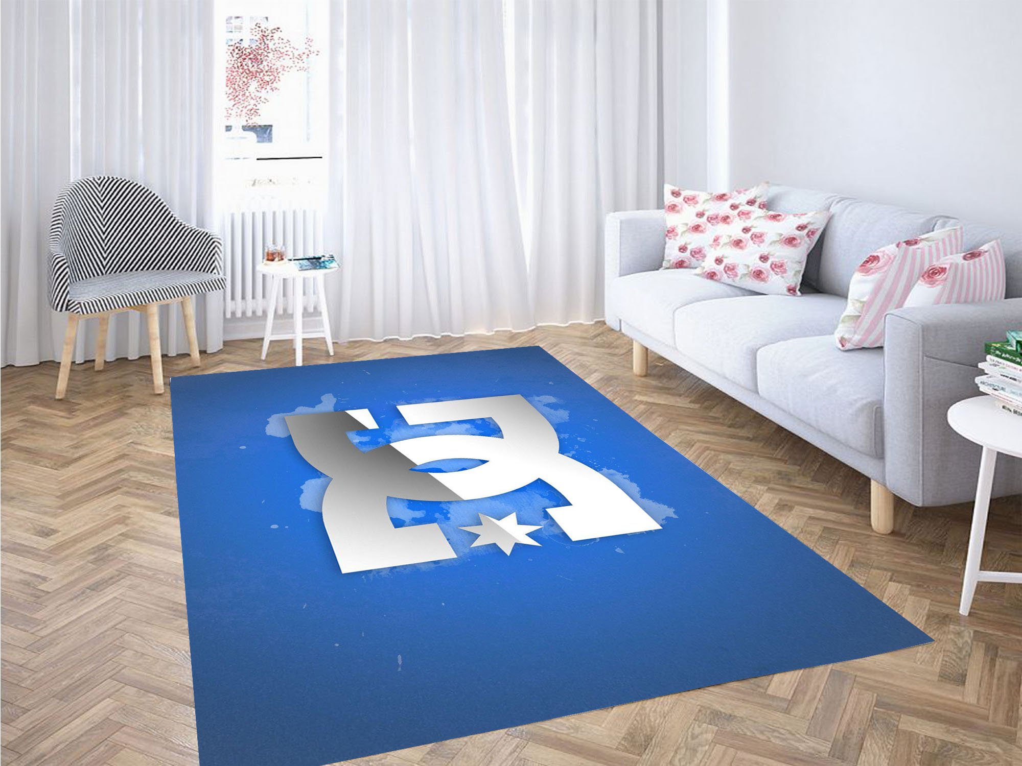 Blue Dcshoecousa Logo Carpet Rectangle Rug