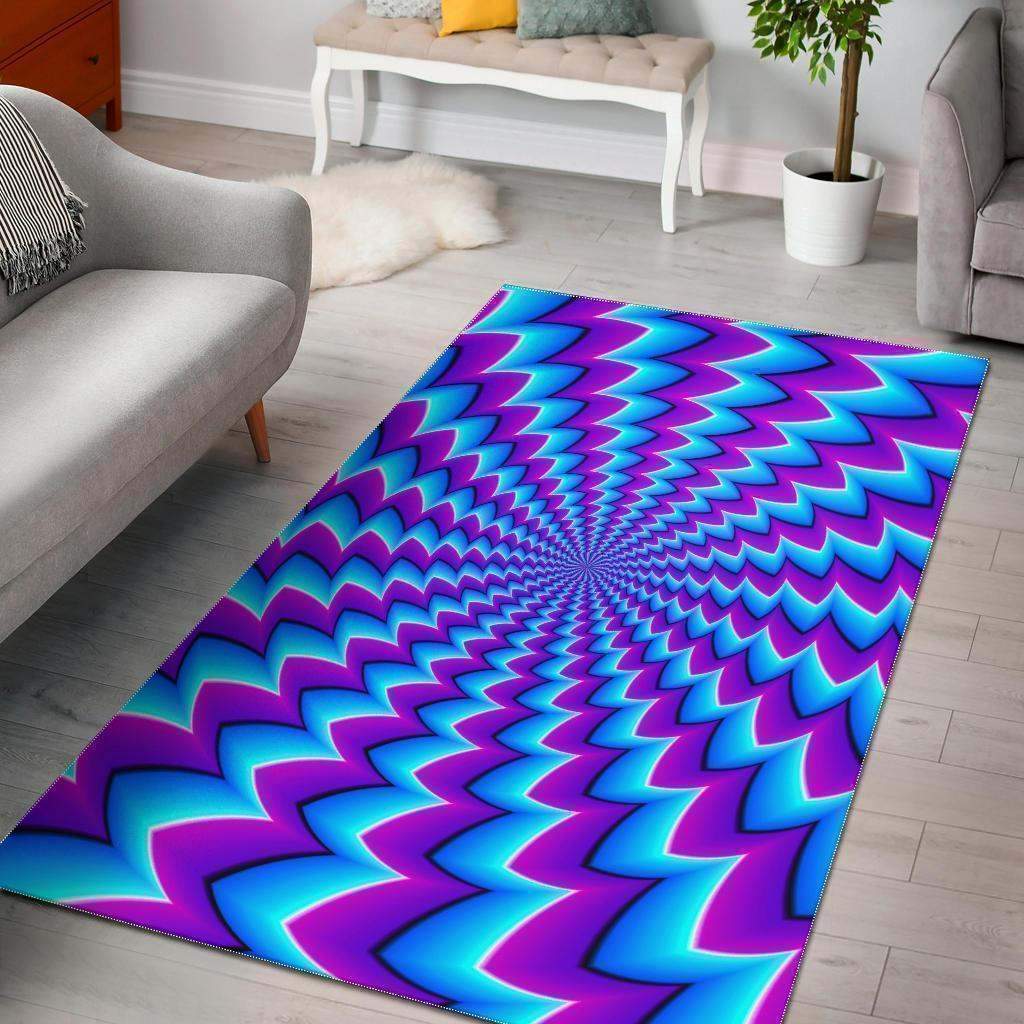 Blue Dizzy Moving Optical Illusion Limited Edition Rectangle Rug