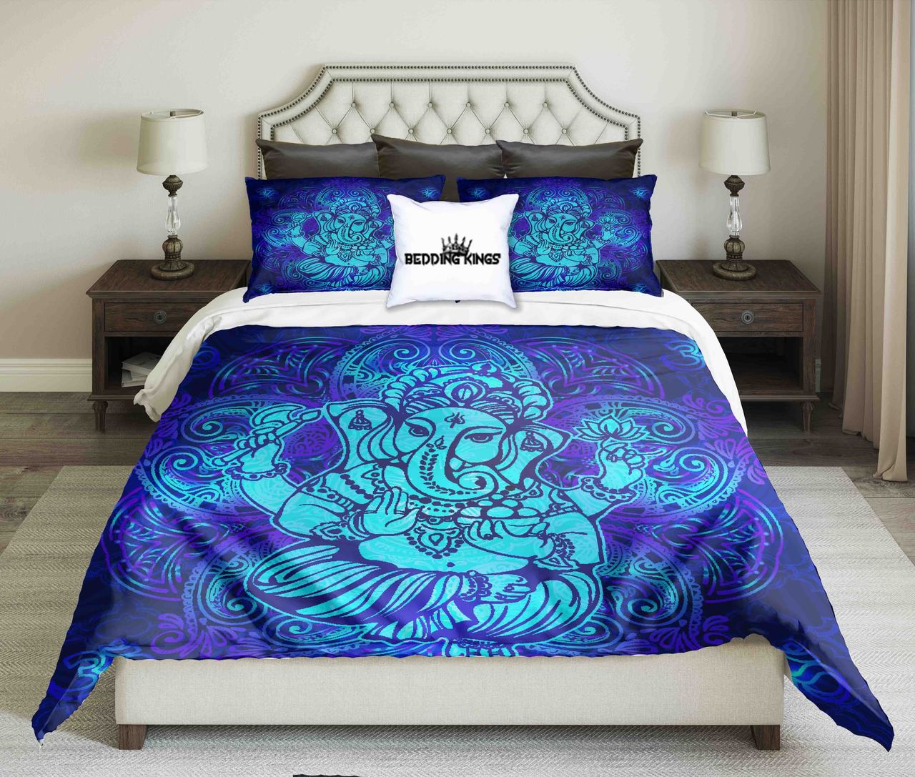 Blue Elephant Kings 3D Customized Duvet Cover Bedding Set